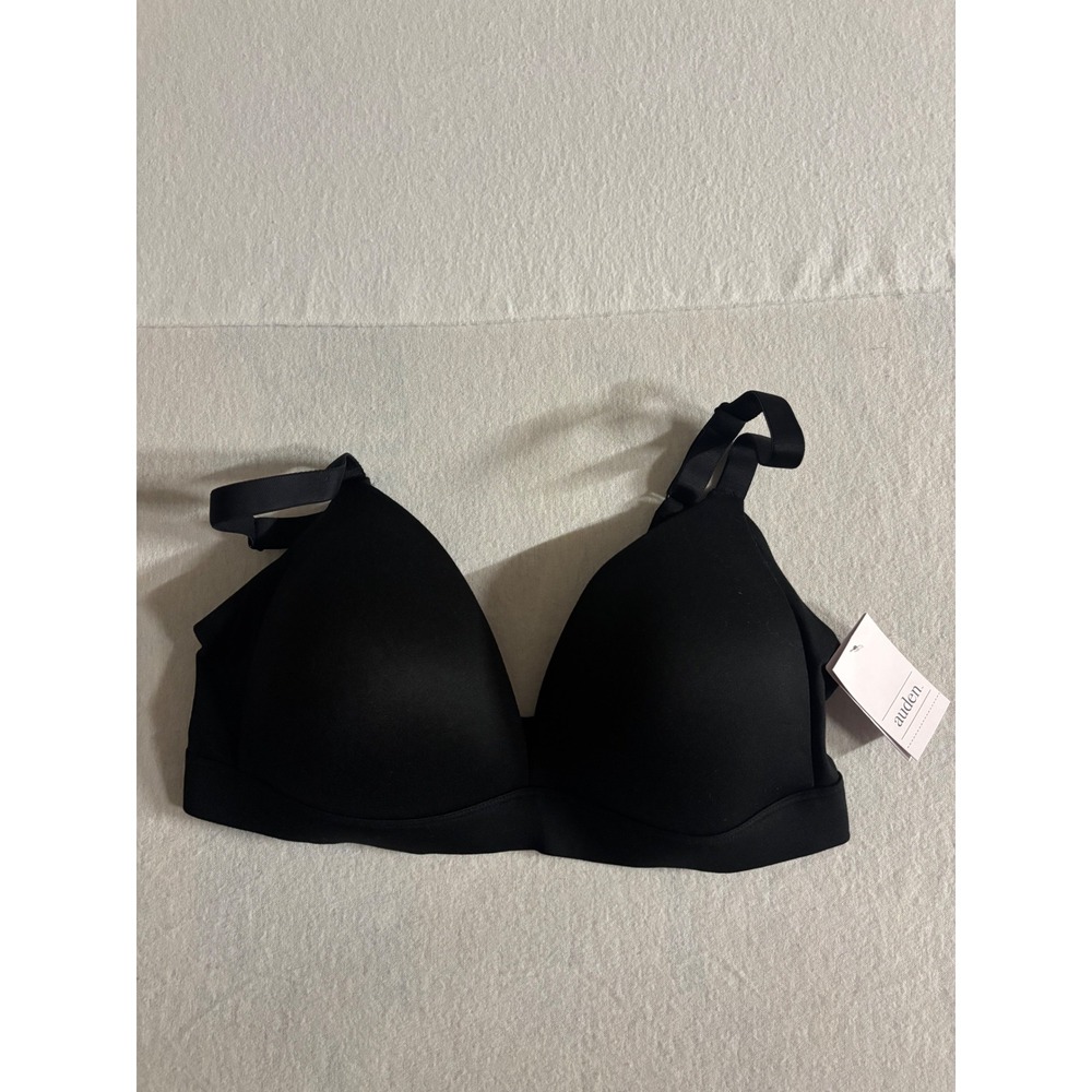Auden Womens Lightly Lined Wirefree Bra Black 36C NWT